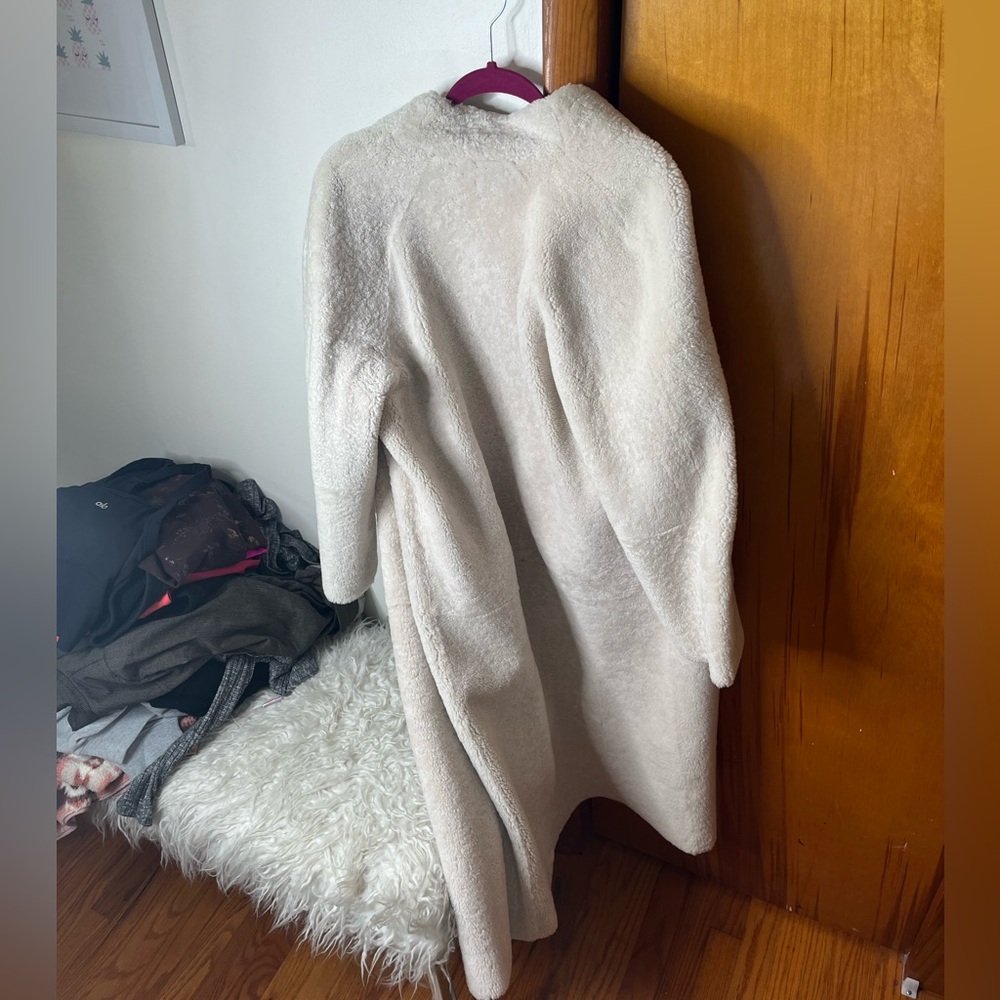 Reiss Cream Odetta Longline shearling Jacket XS - Picture 4 of 5